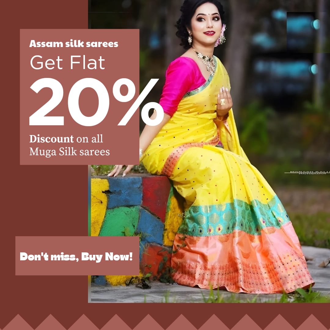 Discount on all muga silk saree