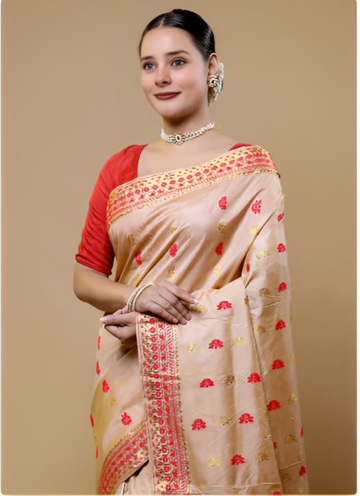 Golden Muga Silk Saree