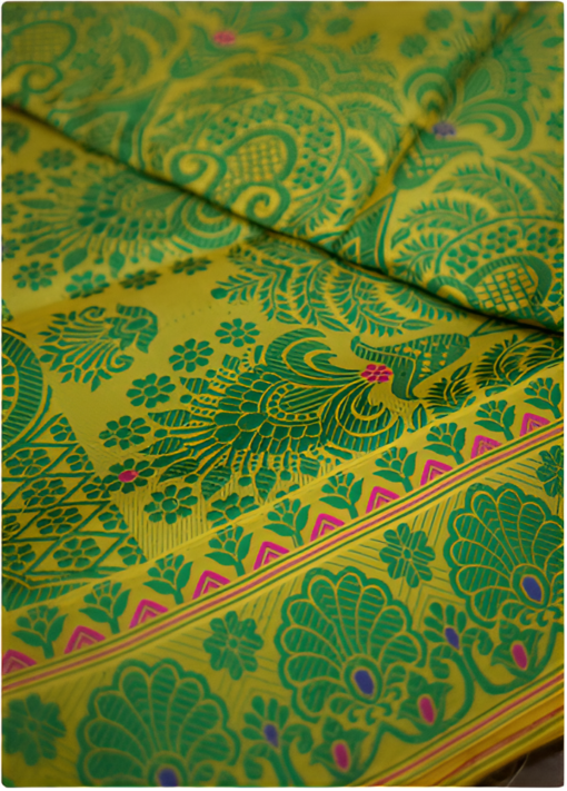 yellow assam silk saree17000