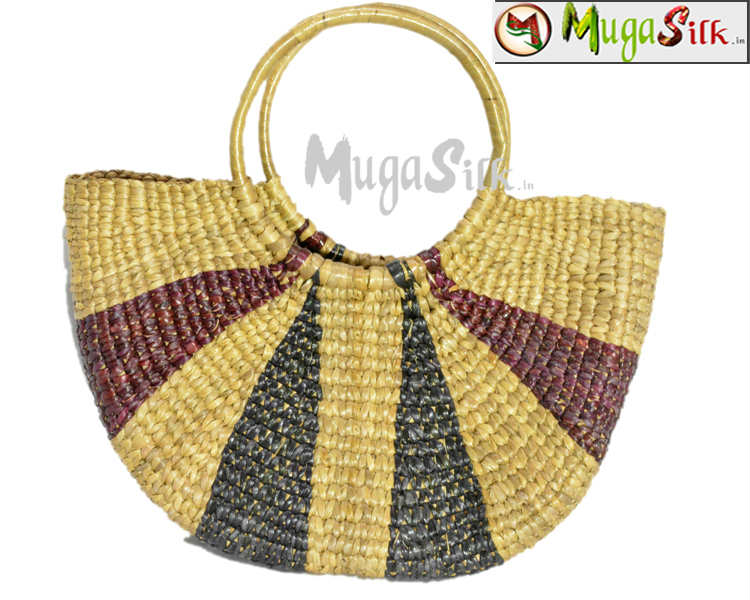 Handwoven Embroideried Water Hyacinth Handbags | MugaSilk