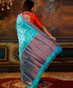 Blue Mulberry Silk Saree