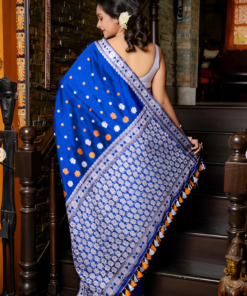 Blue silk saree