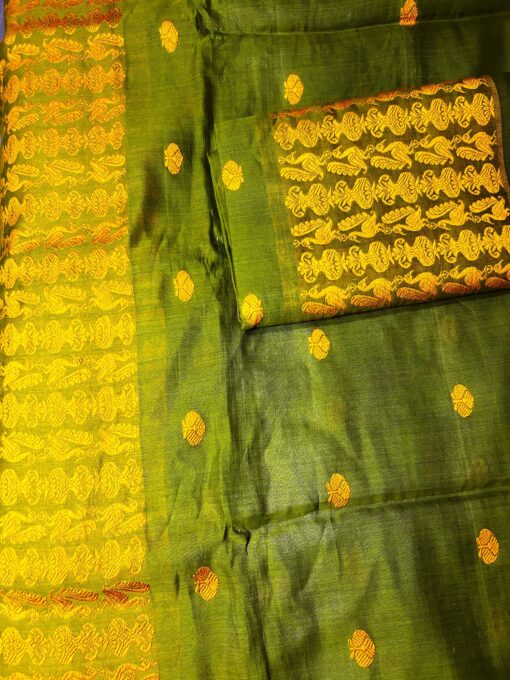 cotton green mekhela chador