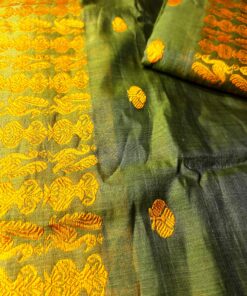 green cotton mekhela chador